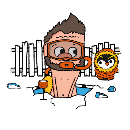 Graphic Design - Illustration of man in freezing pool